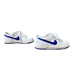 NIKE Dunk Low Retro Sneakers 1.5 33 EU White Blue Running Shoes EUC Kids Shoe